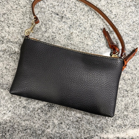 Dooney & Bourke Black and Tan Wristlet - Picture 2 of 3